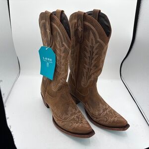 LANE Lexington Cowboy Boots Burnt Caramel size 10 NEW WITH TAG